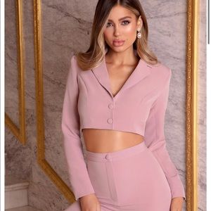 OH POLLY try harder cropped blazer In Mauve